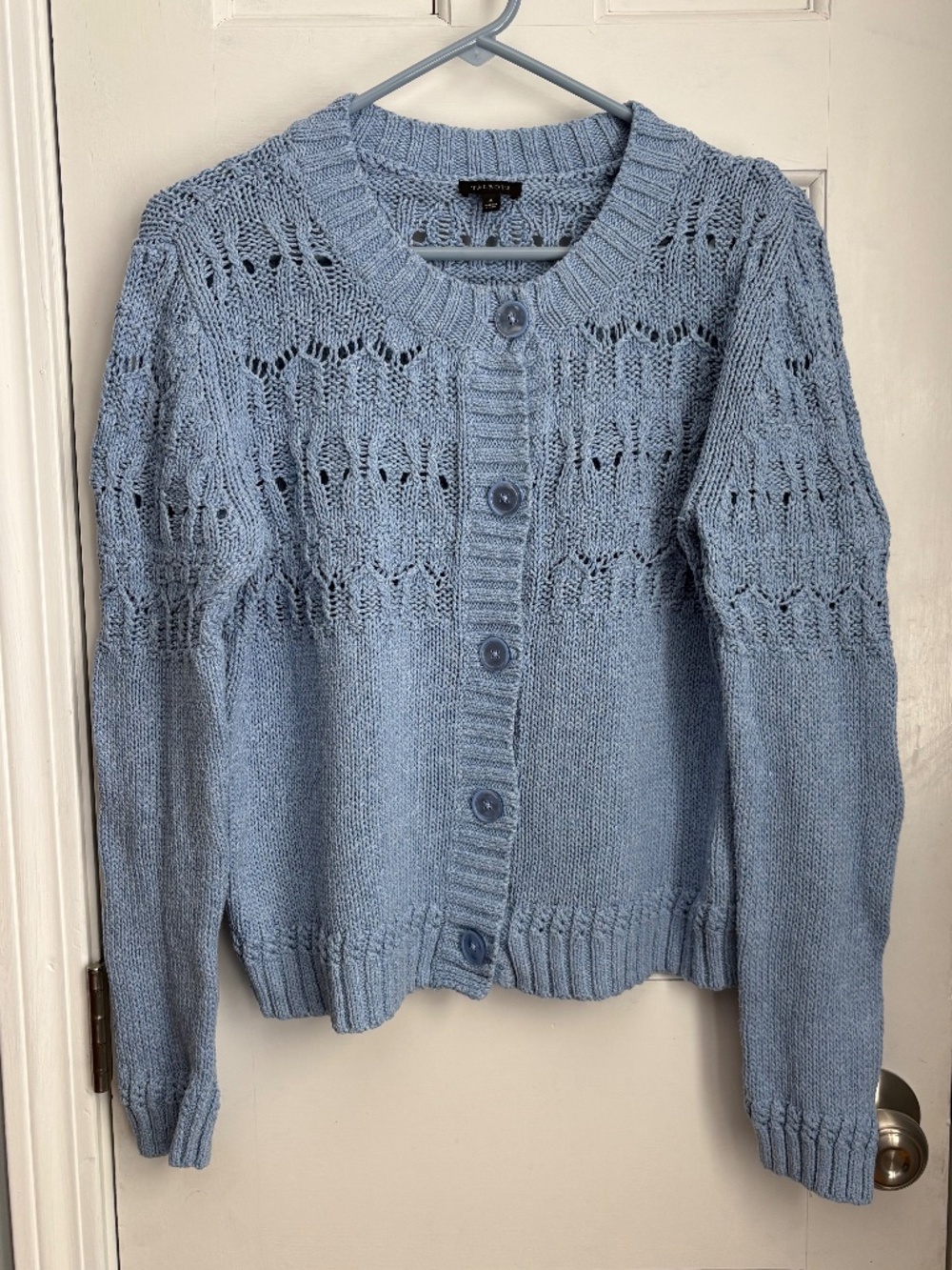 Talbots blue cardigan sweater, Size M